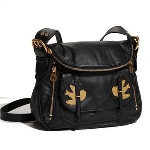 Marc Jacobs Black Natasha Petal to the Metal purse